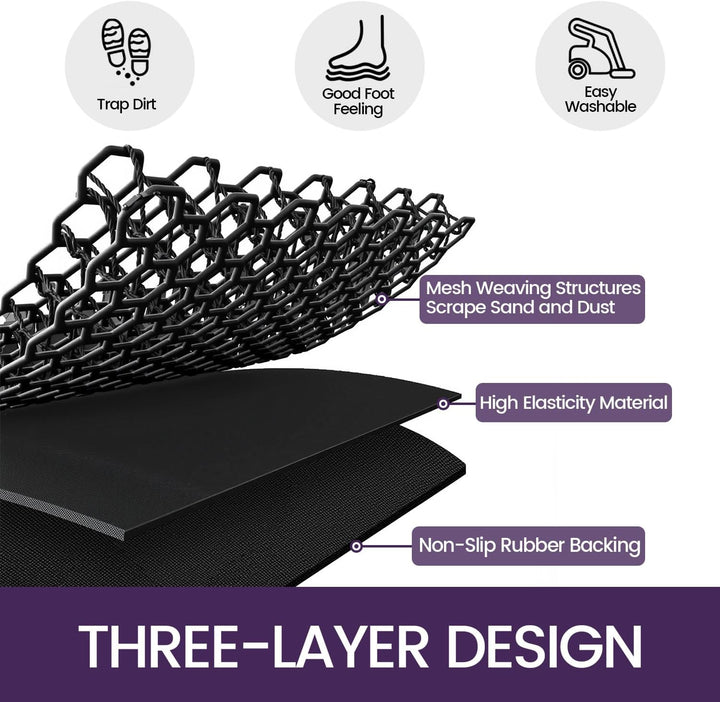 DEXI Fussmatte aussen 43 x 76 cm, extrem rutschfeste Schmutzfangmatte, langlebig Fussabtreter aussen