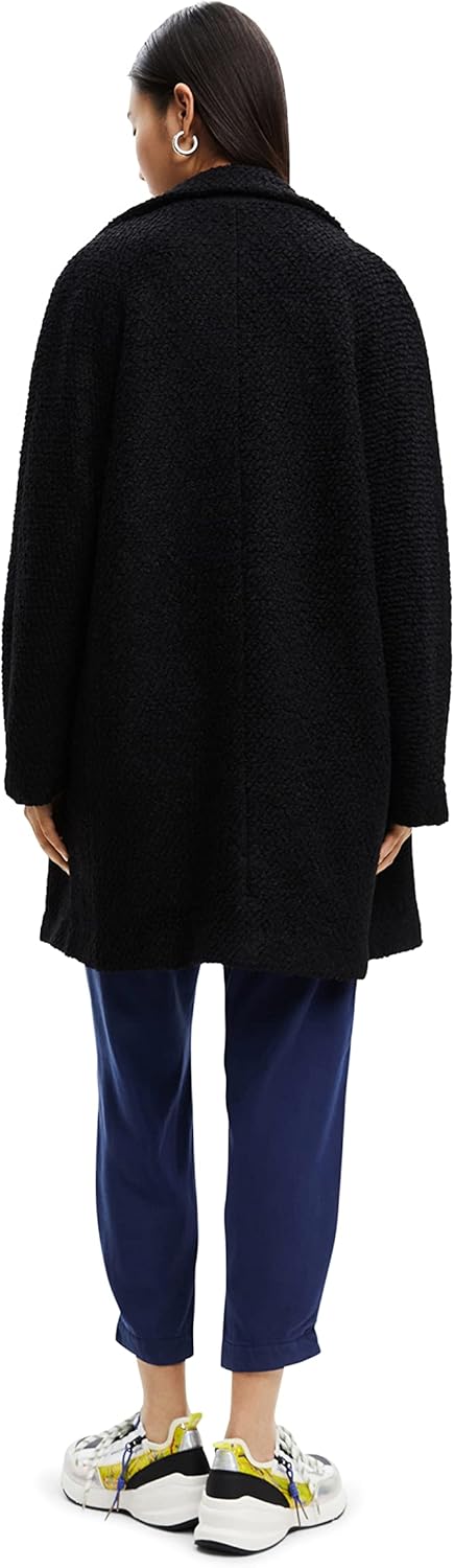 Desigual Damen Overcoat XL Schwarz, XL Schwarz