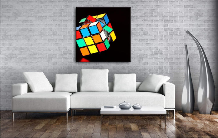 deyoli Dark fantastischer Zauberwürfel im Format: 60x60 als Leinwandbild, Motiv fertig gerahmt auf E