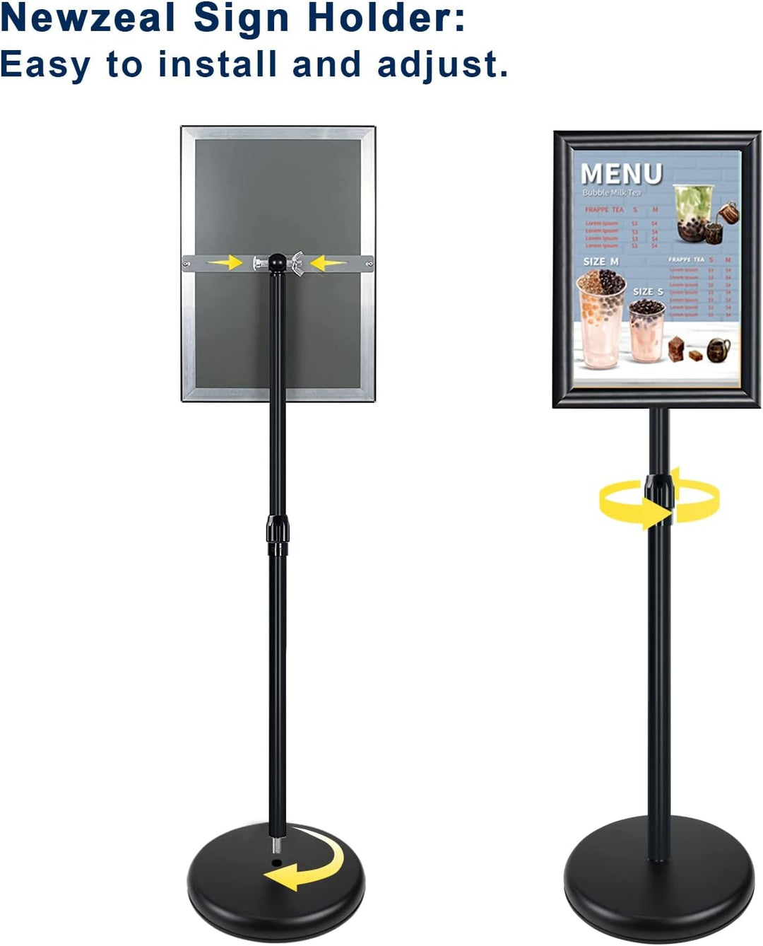 NewZeal A3 Infoständer plakatständer posterständer Alu-Schildhalter Schnapprahmen, Winkel und Höhe e
