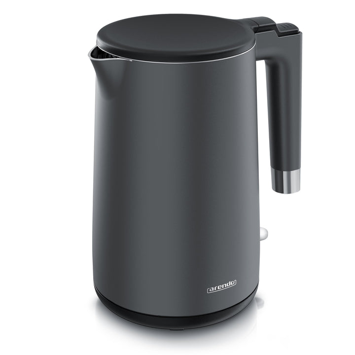 Arendo - Wasserkocher Edelstahl – 1,5 Liter - 2200 Watt – Doppelwand-Design – 360° Controller – BPA-