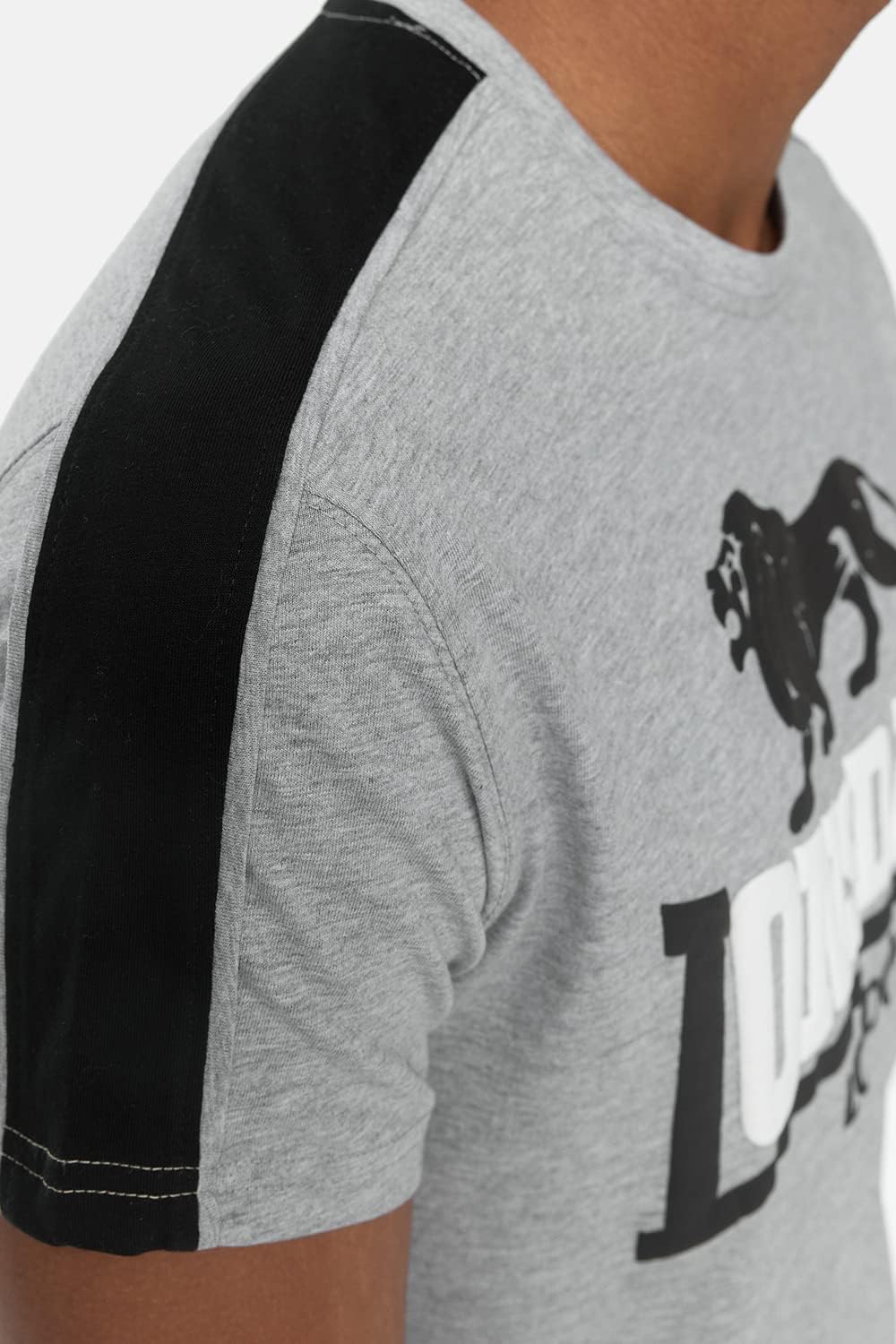 Lonsdale Herren T-Shirt Normale Passform ARDMAIR XXL Marl Grey/Black/White, XXL Marl Grey/Black/Whit