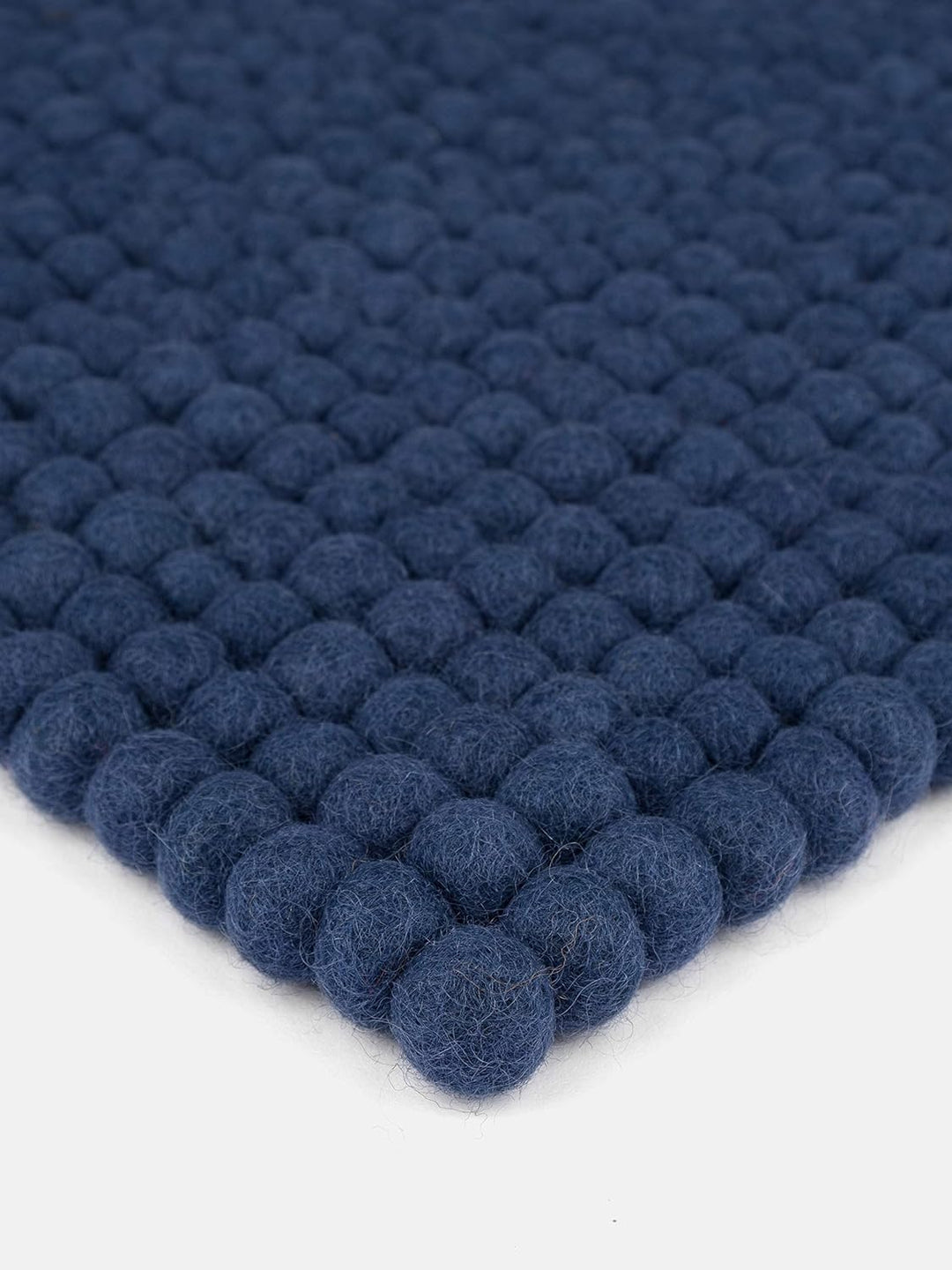 myfelt Filzkugel-Sitzauflage Stuhlauflage - Alva - quadratisch, 36x36 cm, Dunkelblau, Dunkelblau