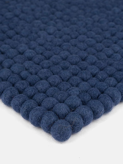 myfelt Filzkugel-Sitzauflage Stuhlauflage - Alva - quadratisch, 36x36 cm, Dunkelblau, Dunkelblau
