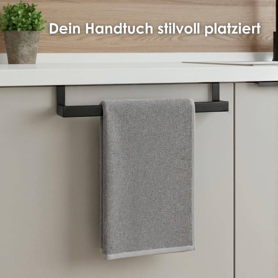 DEELIA® Geschirrtuchhalter Küche | Handtuchhalter ohne Bohren zum Einhängen am Küchenschrank | inkl.