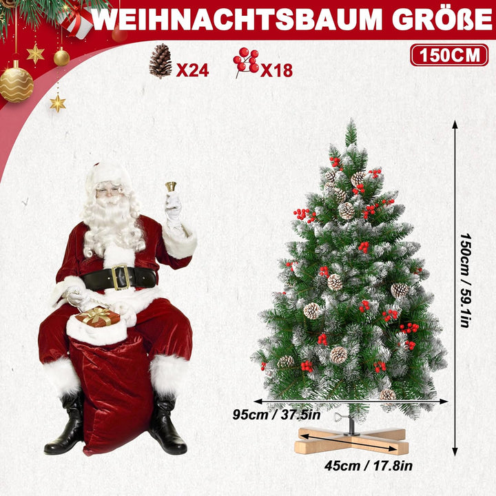 VA-Cerulean Weihnachtsbaum Künstlicher,schwer entflammbar,Schnellaufbau,Weihnachtsdeko,Unechter Tann