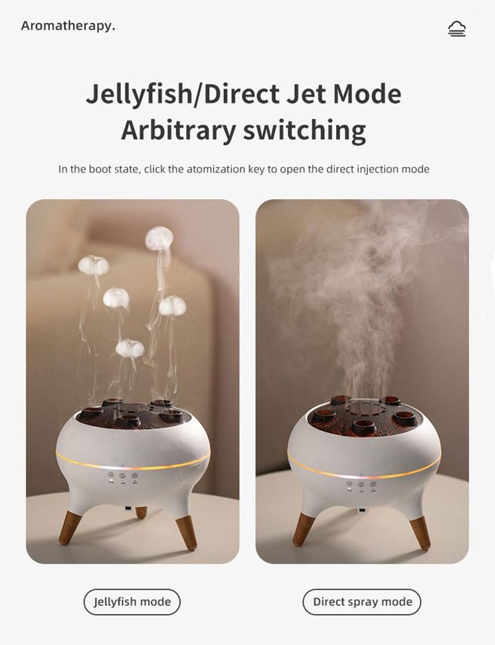 ThreeH 3-in-1 Quallen Diffuser Luftbefeuchter Mit 7 Farben Led Fernbedienung für Homeoffice Yoga Zim