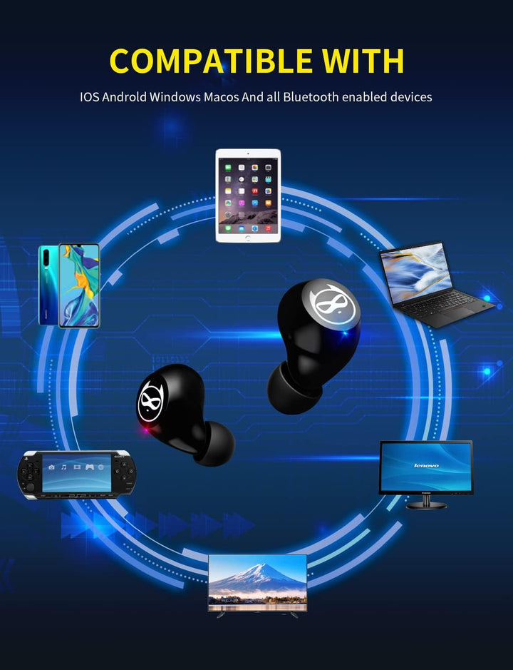 Togetface Bluetooth Kopfhörer In Ear, Süsser Cartoon Kopfhörer Kabellos mit Mikrofon, 32 Std Spielze