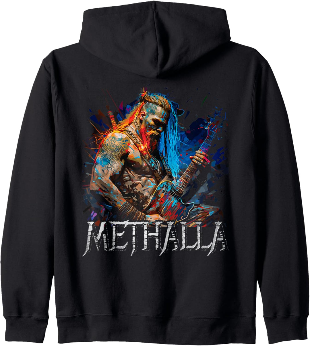 Viking Guitarist Heavy Metal Rock Music "Methalla" Hintergrund Kapuzenjacke