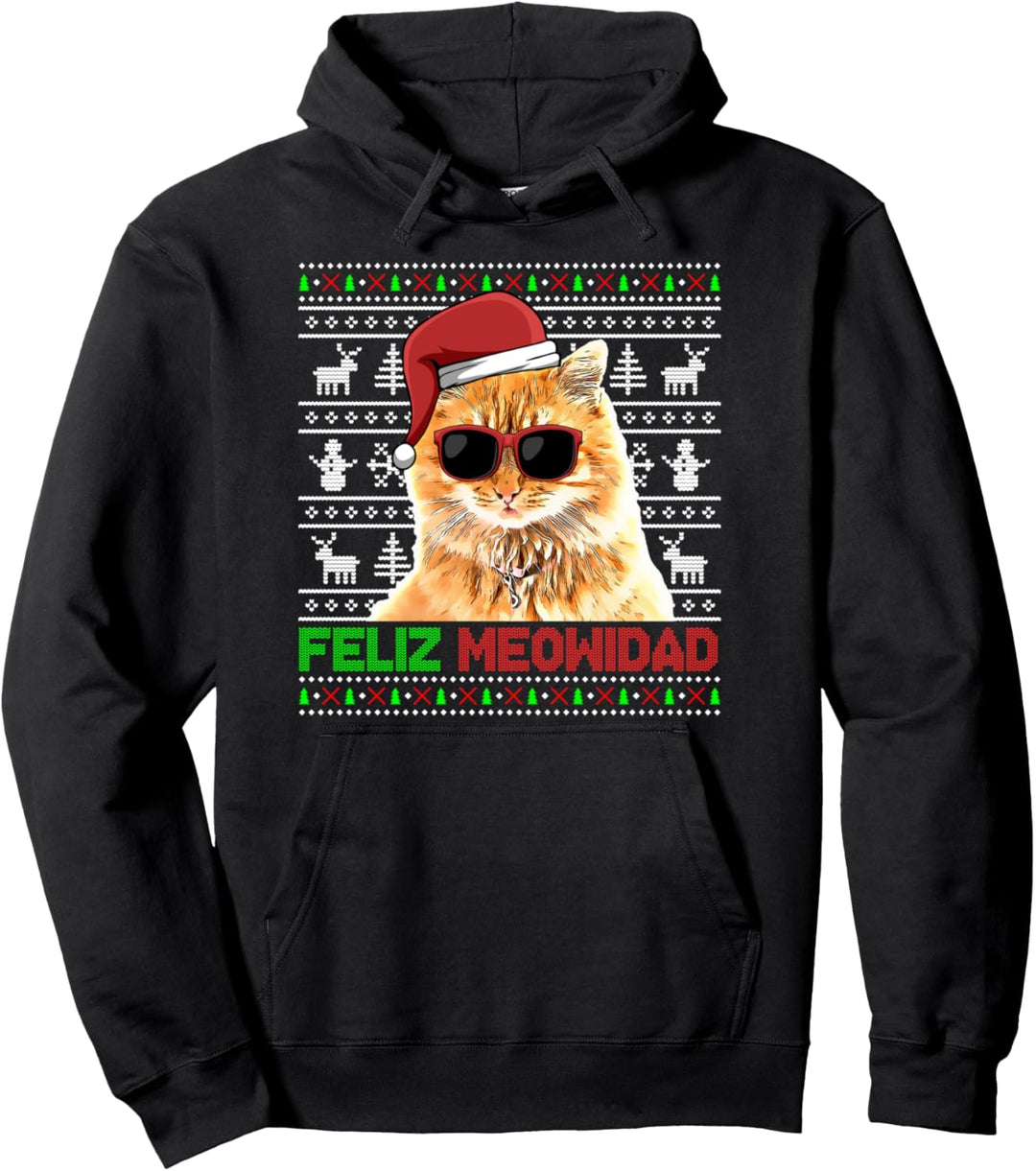 Manx Cat Feliz Meowidad Lustige Weihnachten Pullover Hoodie
