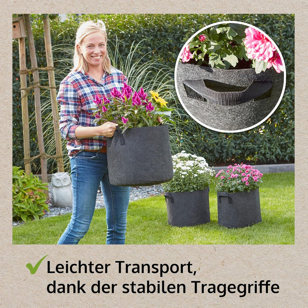 zooprinz Premium 30 L oder 60 L Pflanztaschen aus dickem Vlies – Pflanzsäcke perfekt für Blumen, Tom