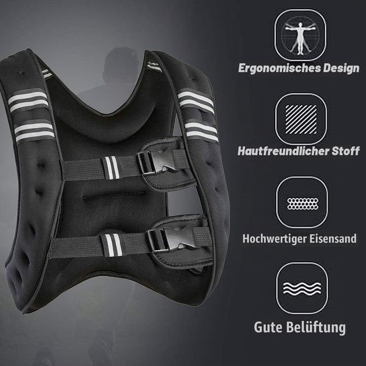 MUPAI Gewichtweste Trainingsweste 10kg Gewichte Weste Laufweste 36 * 20 * 9cm