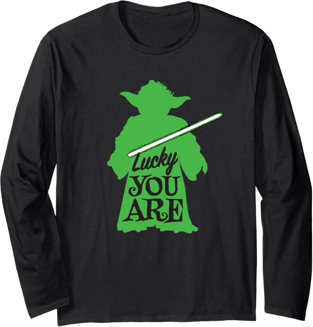 Star Wars Yoda Lucky You Are Green St. Patrick's Day Langarmshirt