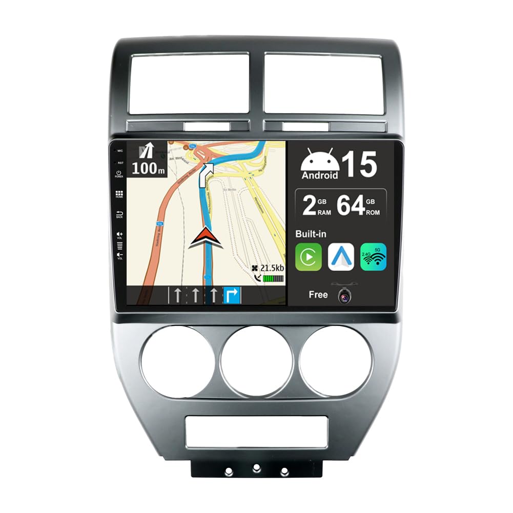 JOYX Android 13 IPS Autoradio Passt für Jeep Compass 1 MK (2006-2010) - Eingebautes Kabellos CarPlay