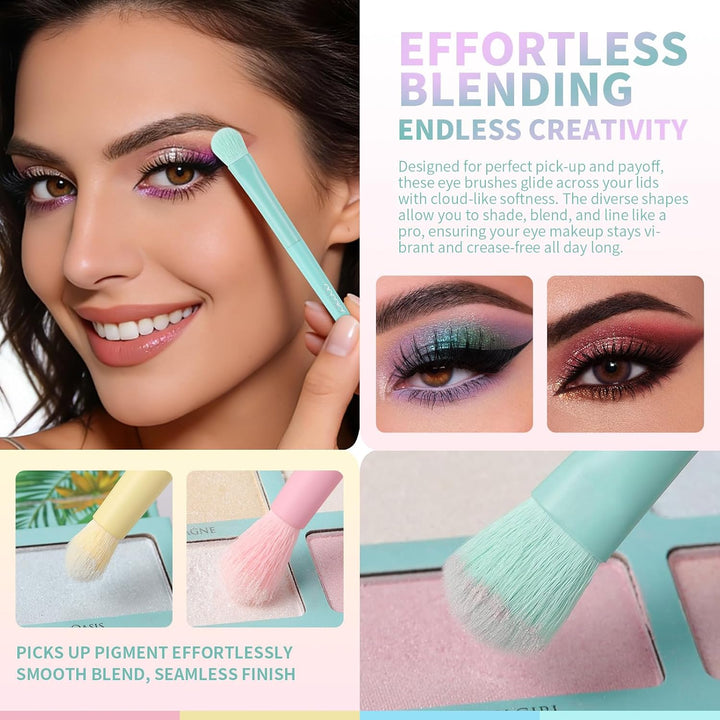 Pinselset Makeup Docolor 17 Stück Make up Pinsel Set Rosa Schminkpinsel Set Enthält Lidschattenpinse