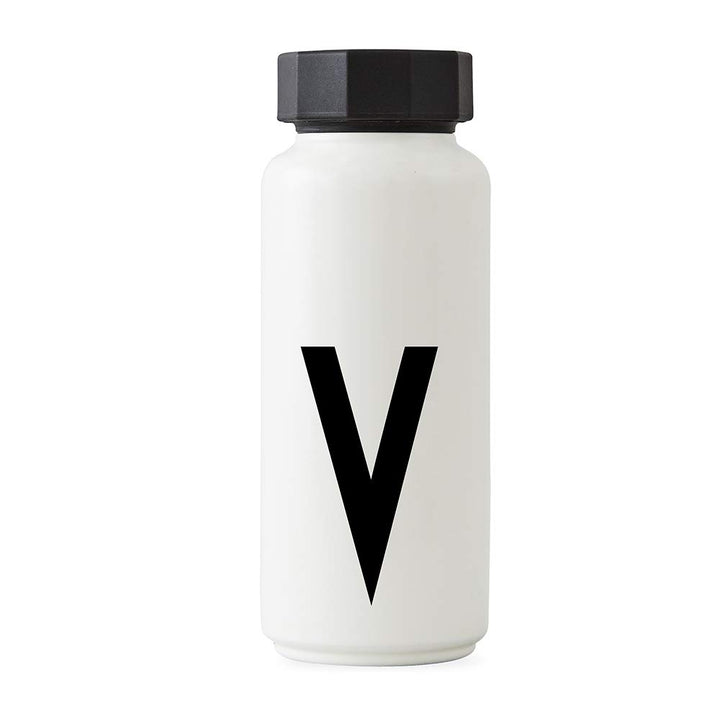 Design Letters Persönliche Edelstahl Trinkflasche Weiss (V) |500 ml| Kohlensäure geeignet BPA-Frei T