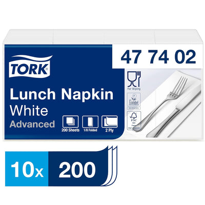 Tork 477844 Lunchservietten Hellblau / 2-lagige Servietten für kleine Gerichte oder Snacks / Advance