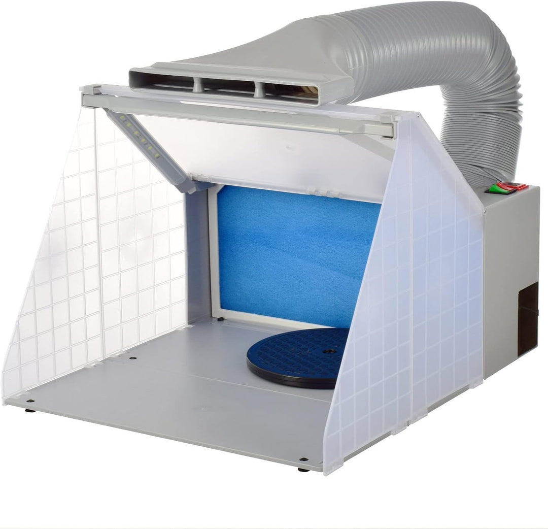 Tragbar Airbrush Lackierkabine mit Drehbare PlattformSpritzkabine Sprühkabine Mit Led Beleuchtung ‎E