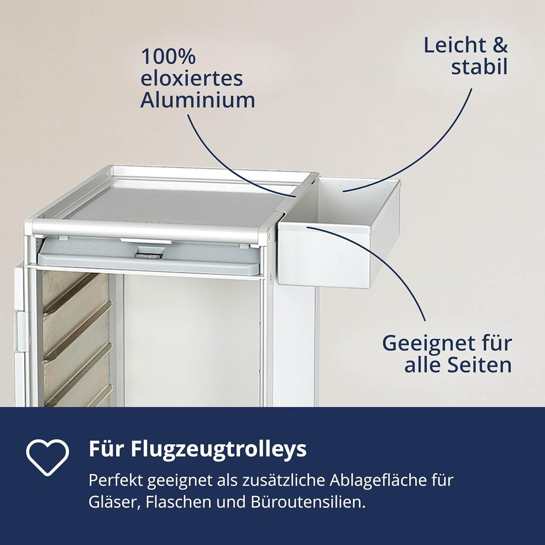VanDeBord Flugzeugtrolley Sidebox (305x80, inkl. Barmatte), Zubehör für Flugzeugtrolleys, Airline Tr