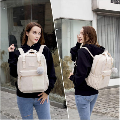 Makukke Rucksack Damen&Herren, Cord Daypack Anti-Theft Tasche Casual Schultasche Citytasche, für Sch