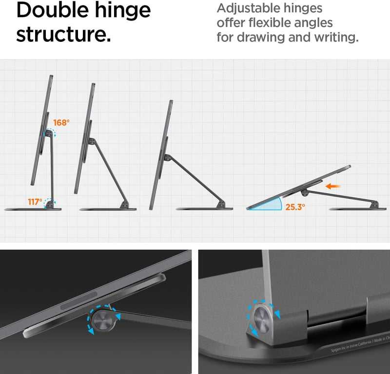 Spigen OneTap Easel Verstellbarer magnetischer Tablet Ständer mit Mehreren Winkeln Kompatibel mit iP