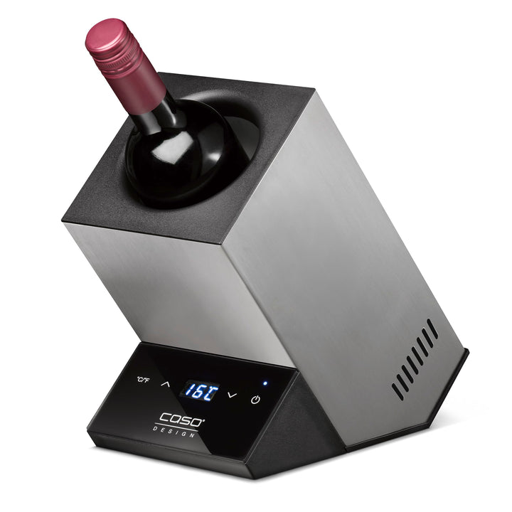 CASO WineCase One Inox - Design Weinkühler für eine Flasche, Temperaturbereich von 5-18°C, für Flasc