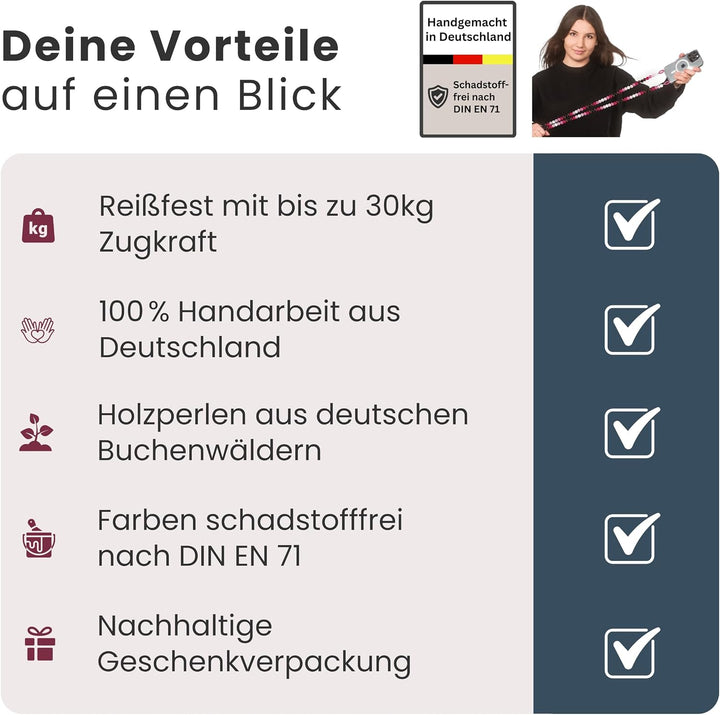 beadstars Perlen Handykette Universal zum Umhängen inkl. Patch und Geschenkbox, handgefertigt in Deu
