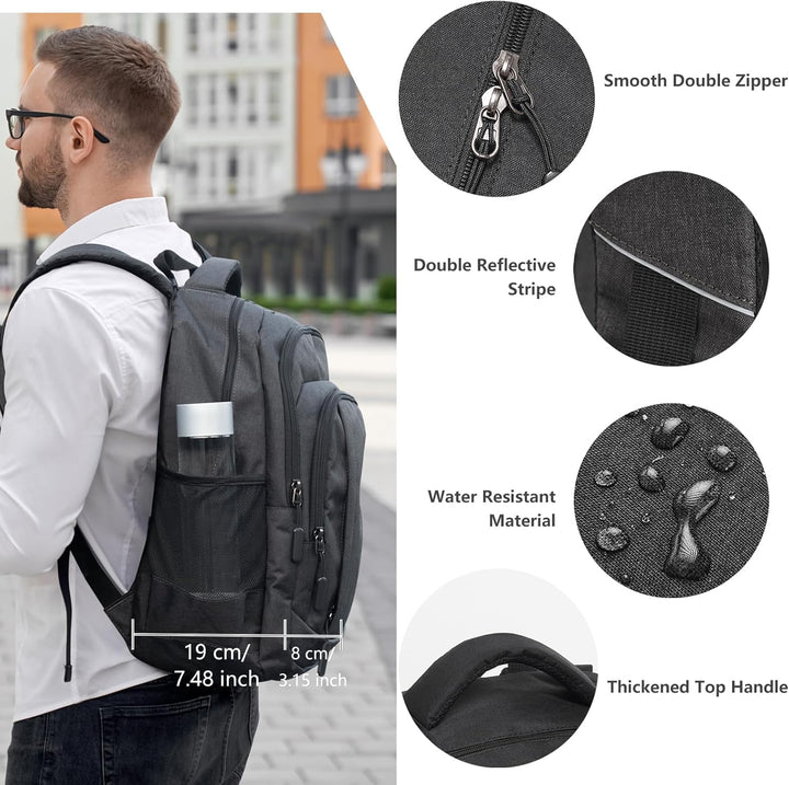 17.3 Zoll Laptop Schulrucksack Teenager Jungen und Mädchen, Rucksack Herren Gross mit Laptopfach Was