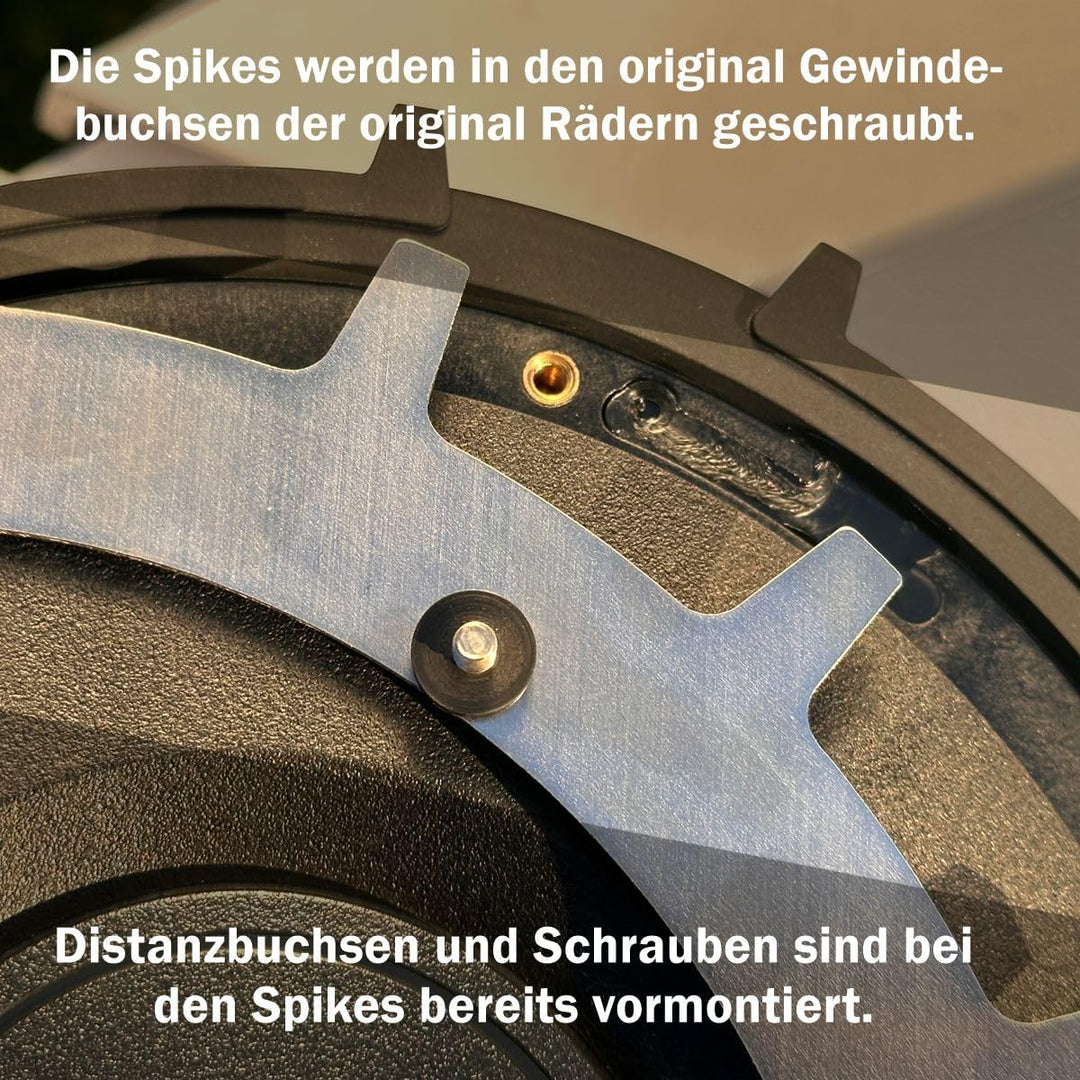 Spikes für MAMMOTION YUKA 1500/2000 – Edelstahl - Entgratet- 8X Edelstahl Schrauben- Traktionsverbes