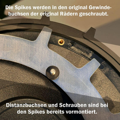Spikes für MAMMOTION YUKA 1500/2000 – Edelstahl - Entgratet- 8X Edelstahl Schrauben- Traktionsverbes