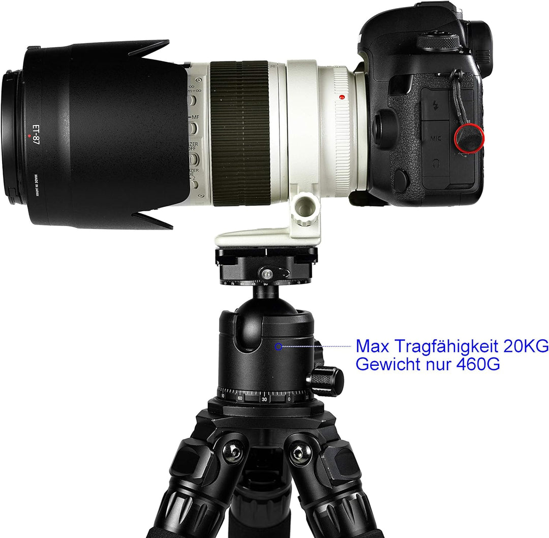 TINKTEEK Pyramid Panorama Kugelkopf Stativkopf Doppelte Panoramaplatte 460g Höhe 9cm Tragkraft 20kg