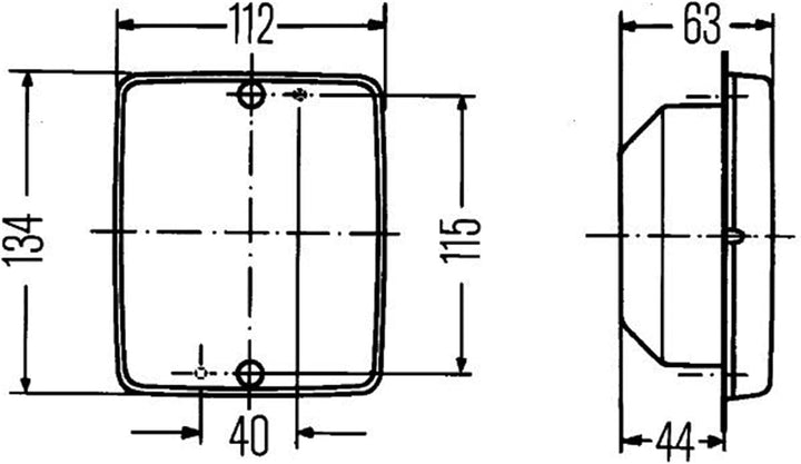 HELLA 2DA 003 236-331 Bremsleuchte - Halogen - Einbau - links/rechts 15.5 x 10.8 x 10.3 cm, 15.5 x 1