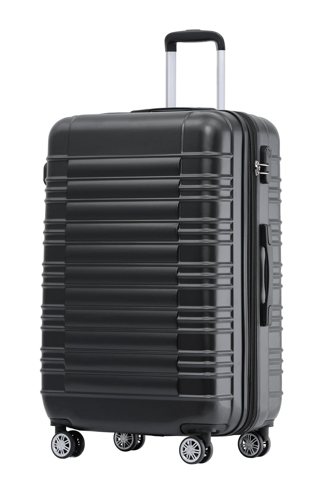BEIBYE Reisekoffer 2088 Hartschalekoffer Gepäck Koffer Trolley Grösse XL in 14 Farben (Schwarz) Schw