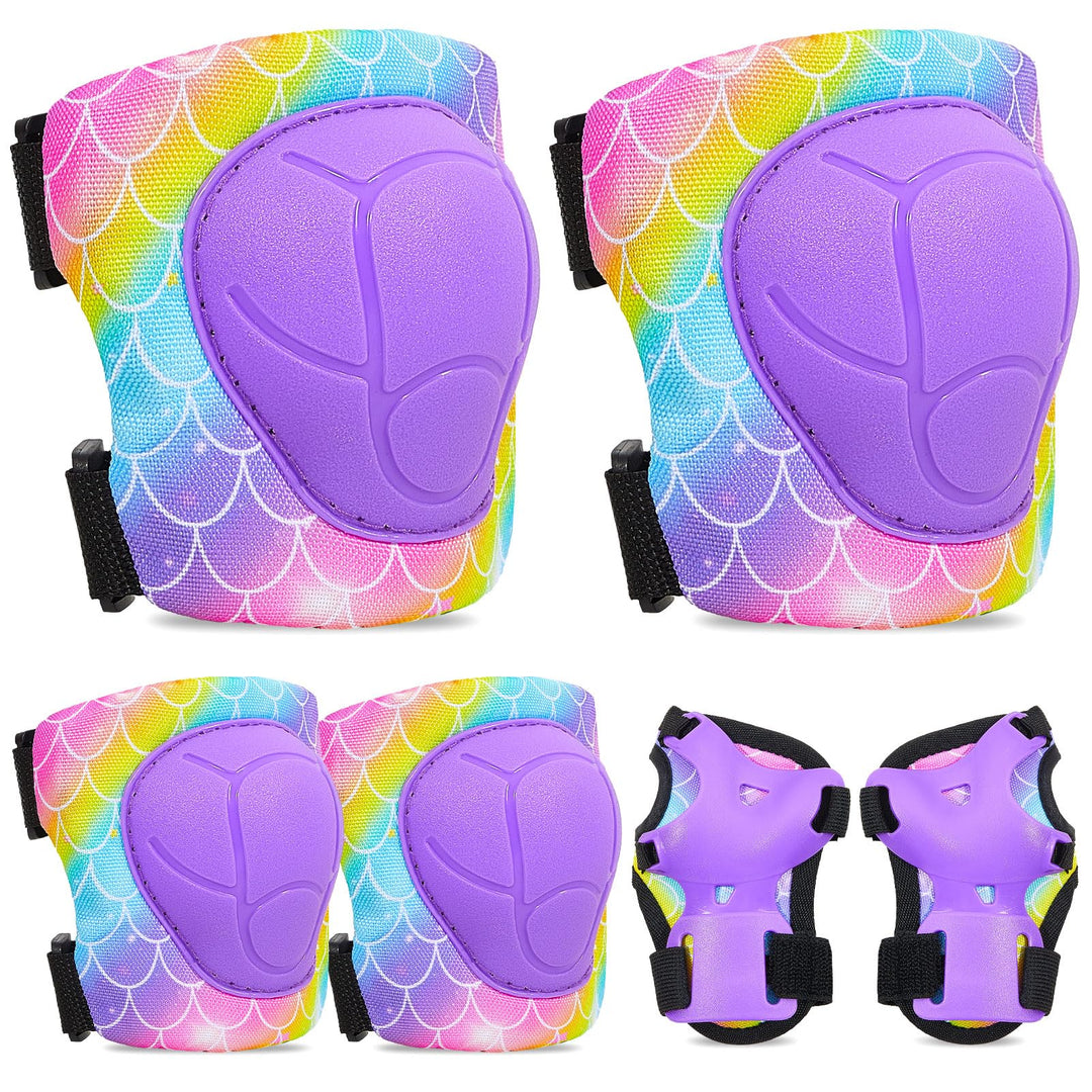 MHJY Knieschoner Kinder Schoner Inliner 6Pcs Protektoren Set Knie und Ellenbogenschützer Handgelenks