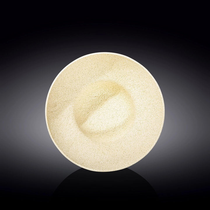 Wilmax | Tiefer Teller 2 Stück 22,5 cm / 1100 ml | Speiseteller aus Porzellan | Steinoptik | Esstell
