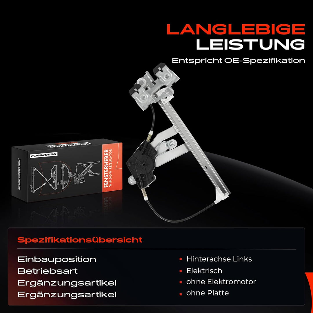 Frankberg Fensterheber elektrisch Hinten Links 4/5-Türer Kompatibel mit Octavia I 1U2 1U5 Alle Motor