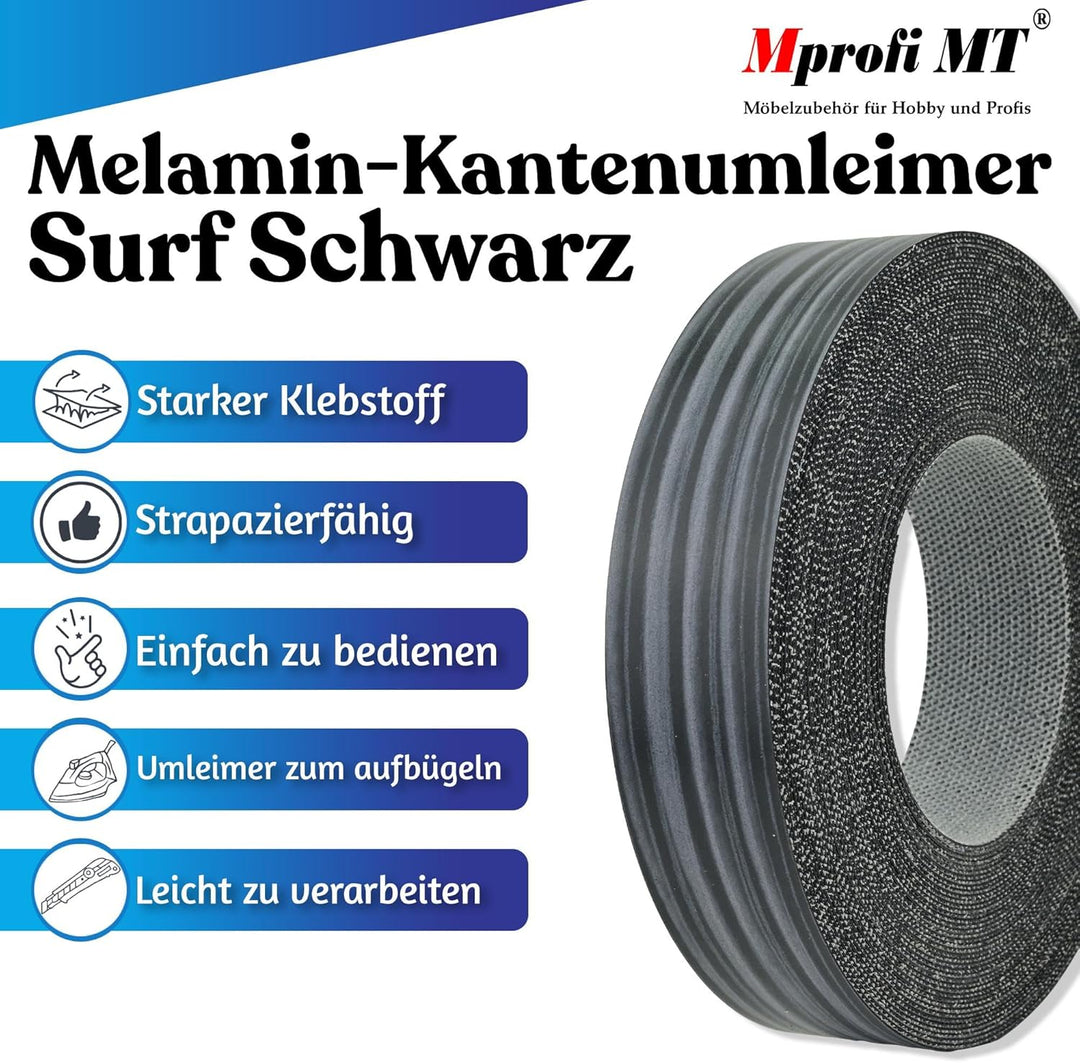 Mprofi MT® 50m Rolle-Kantenumleimer-Melaminkantenumleimer-Umleimer mit Schmelzkleber-Bügelkante für