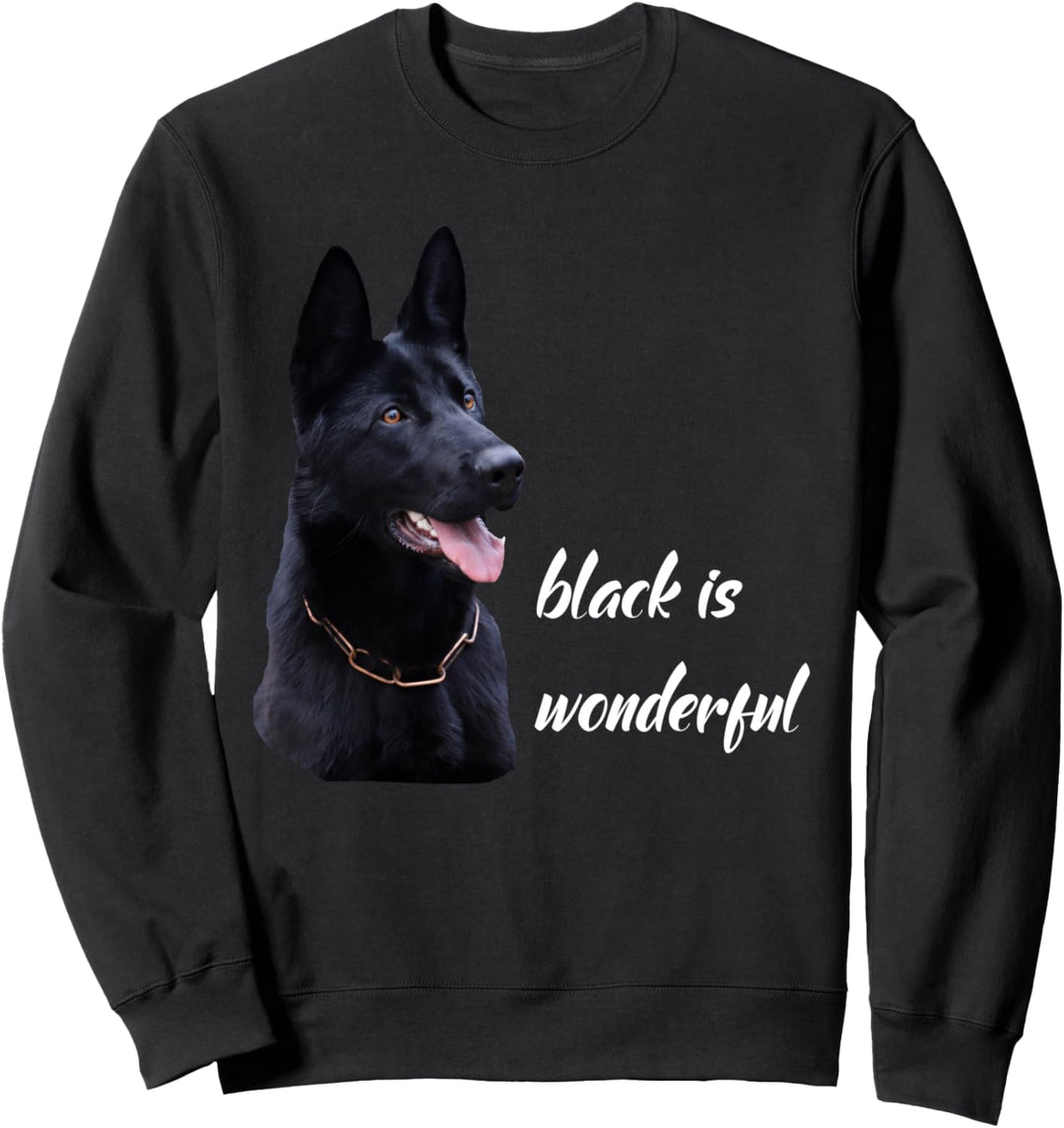 Deutscher Schäferhund Damen und Herren schwarzer Schäferhund Sweatshirt