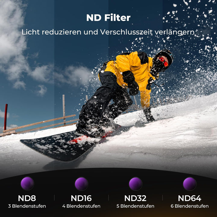 K&amp;F CONCEPT CPL+ND8+ND16+ND32+ND64+Black-Mist 1/4 Filter für Osmo Action 6 | Polfilter, Neutraldicht