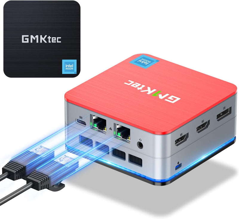 GMKtec G2 Desktop Mini PC Intel N100 12GB DDR5 256GB SSD Dual LAN, Mini Computer 1000Mbps, 4K Triple