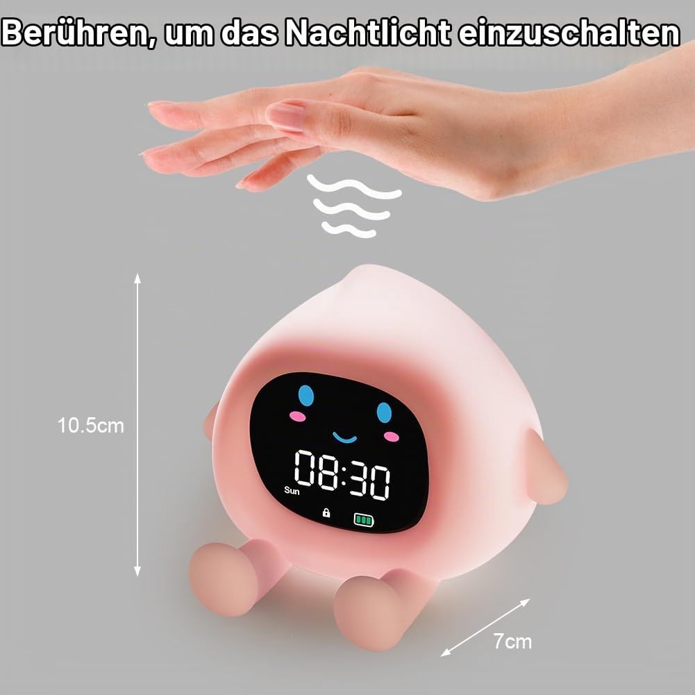 HOTUT Kinder Lichtwecker,Schlaftrainer Kinder mit Nachtlichtern,6 White Noise Kinderwecker,Digitaler