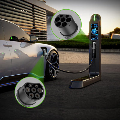 Teskee EV-Ladekabel EV-Ladegerät Typ 2 zu Typ 2 mit Anzeigeleuchten Tragbare Tasche Kompatibel mit A