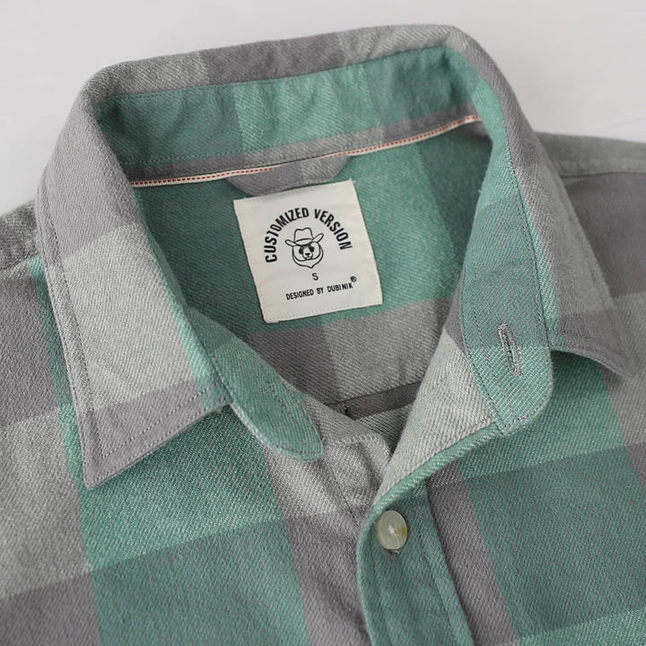 Dubinik® 6 oz Flanellhemd Herren Flanellhemden Herren Langarm Regular Fit Kariert Button Down Warm F