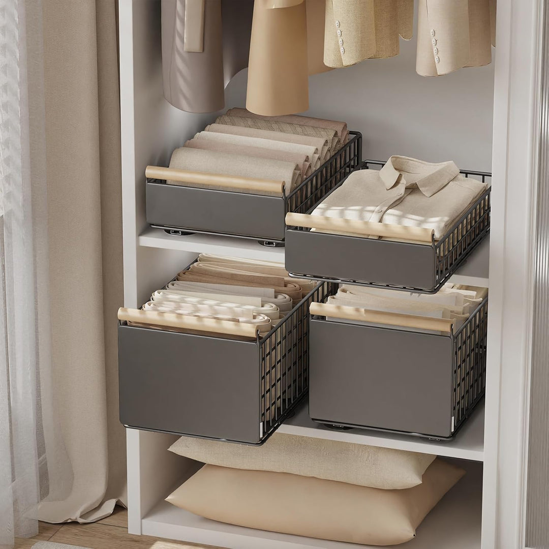 YheenLf Teleskopschublade Ausziehbare, Pull Out Drawer mit Griff Schrank, Schiebeschublade Lagerung