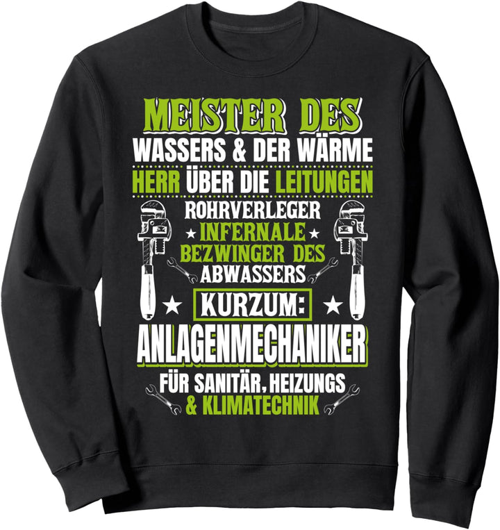 Installateur Werkzeug Heizungsbauer Anlagenmechaniker Ingeni Sweatshirt