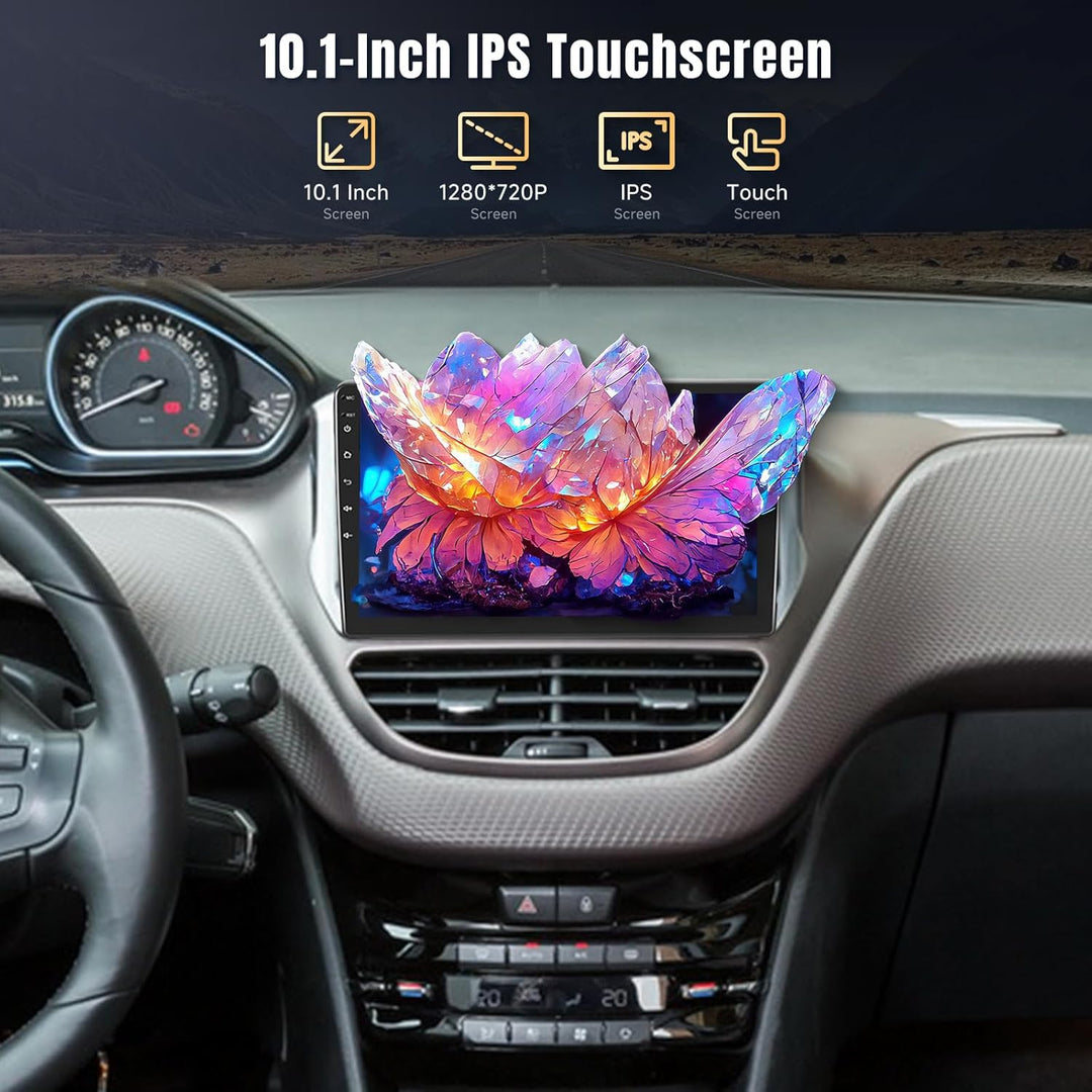 Podofo Carplay Autoradio für Peugeot 208/2008 2012-2018, Android 2G+64G HiFi, 10" Touchscreen Androi