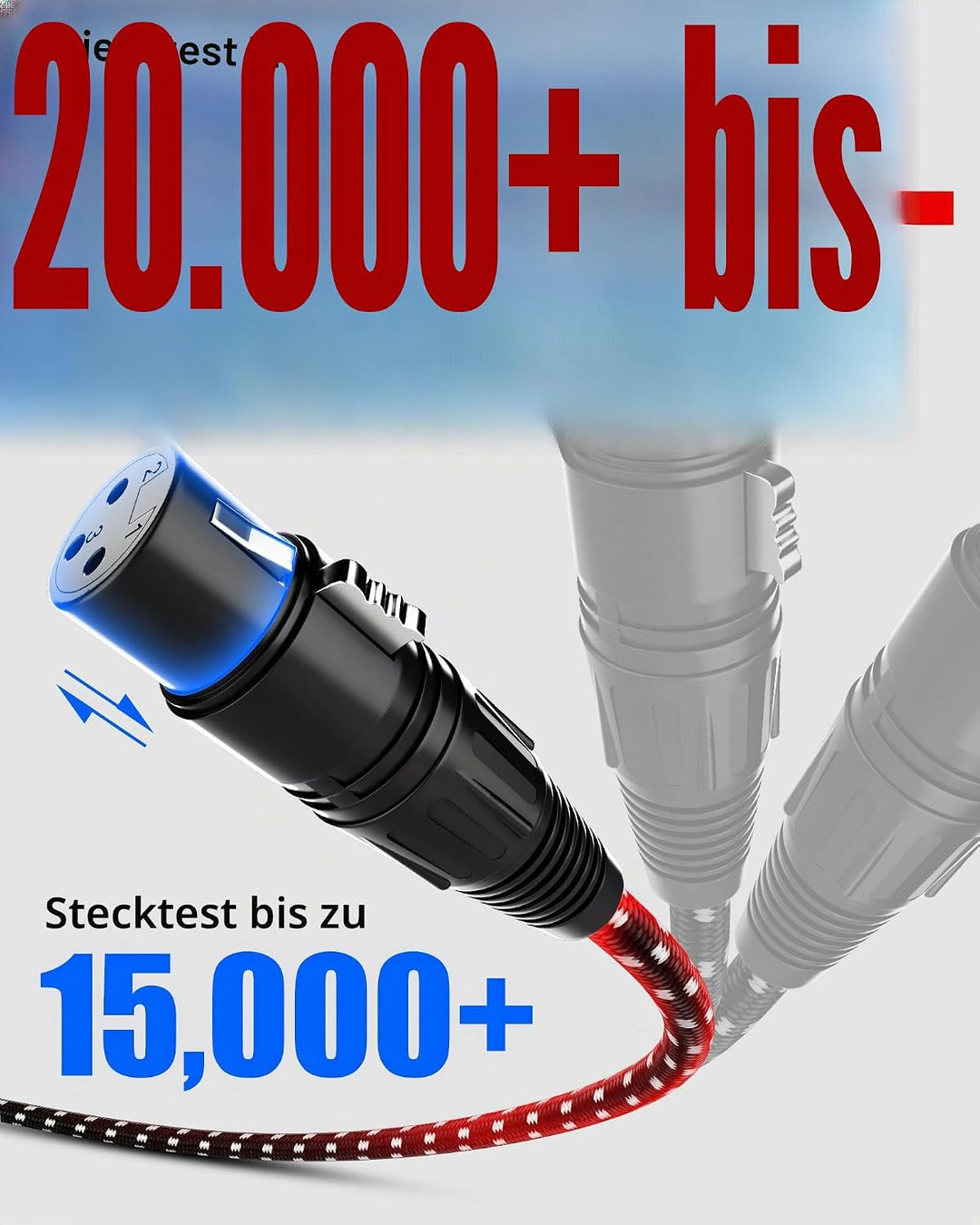 XLR Kabel 3 m 2 Stücke, XLR Stecker auf Buchse Kabel, 3 Polig symmetrisches XLR Mikrofonkabel, aus s