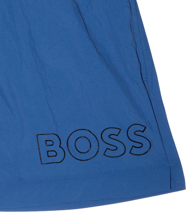 BOSS Herren Mooneye Badeshorts mit Umriss-Logo-Print S Bright Blue 436, S Bright Blue 436