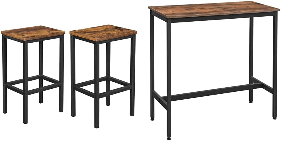 VASAGLE Bartisch, Küchentisch, Küchentresen, rechteckiger Stehtisch, stabiles Metallgestell, 100 x 4
