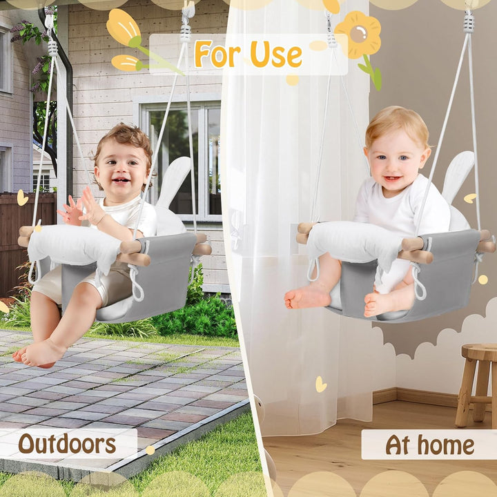 Babyschaukel,Kinderschaukel aus Holz,Baby schaukel Indoor Für Kinder,Kinderschaukel Für Babys und Ki